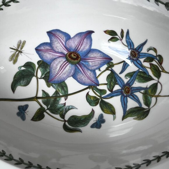 Portmeirion Botanic Garden Deep Oval Serving Bowl Dish 9" Clematis England Vtg. - Picture 5 of 10